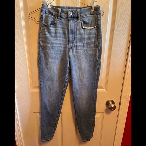 American eagle Ne(X)t level stretch.  Curvy highest rise jeggings sz 4 short - Picture 1 of 9